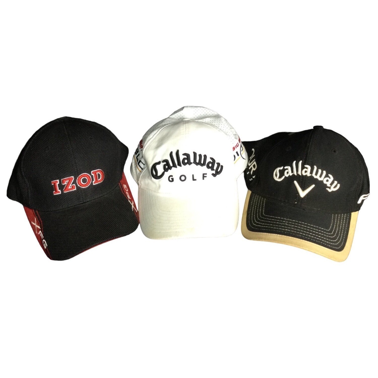 Lot of 3 Golf Hats Izod Callaway Touri Big Bertha Diablo Baseball Caps