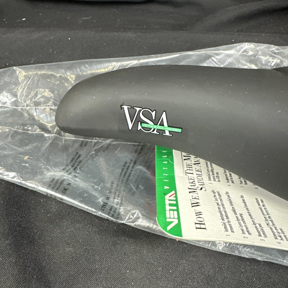 Nuevo de Lote Antiguo Vetta VSA Sillín Asiento Bicicleta Gel MTB De Colección Bicicleta Piezas Cuero Negro Foto 4 de 4