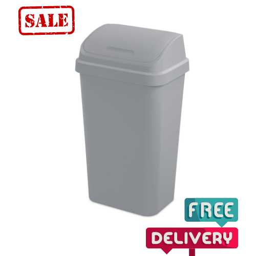 13 Gallon Trash Can, Plastic Swing Top Kitchen Trash Can eBay