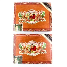 Lot of 2 Flor de las Antillas Toro Maduro Empty Wood Cigar Box 9" x 7" x 1.75"