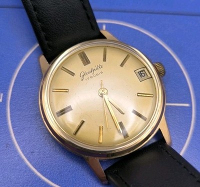 GUB Glashütte 17 Rubis Kaliber 69.1 Datum TOP DDR Vintage 34mm HAU