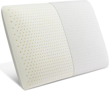 Talalay Natural Latex Sleeping Pillow, Soft Bed Pillow with Cotton Pillowcase He