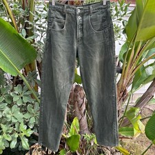 Vintage 90s Guess Jeans USA Made Green Denim 100 Cotton 30x30 Straight Fit