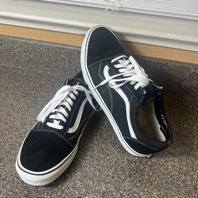 Vans Classic Mens Size 12 Black Suede/Canvas Skate Sneaker Shoes Lace Up Low Top
