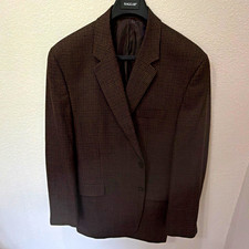 Chaps Men's Brown Houndstooth Wool Sport Coat 48R 2-Button