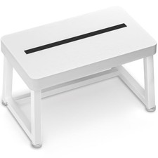 Wooden Step Stool for Adults Small Bed Step Stool with 500LB  Small Step White
