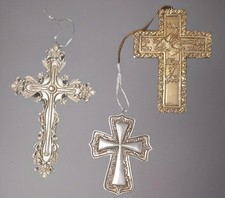 3 Religious Crosses Christmas Ornaments