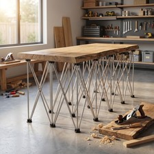 Heavy Duty Folding Stainless Steel Workbench Stand Bracket Adj Legs for Shop