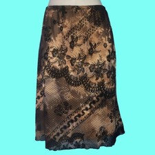 VINTAGE 90's Y2K RAVE Nude Illusion Black Velvet Mesh Skirt Glam Goth Grunge XL