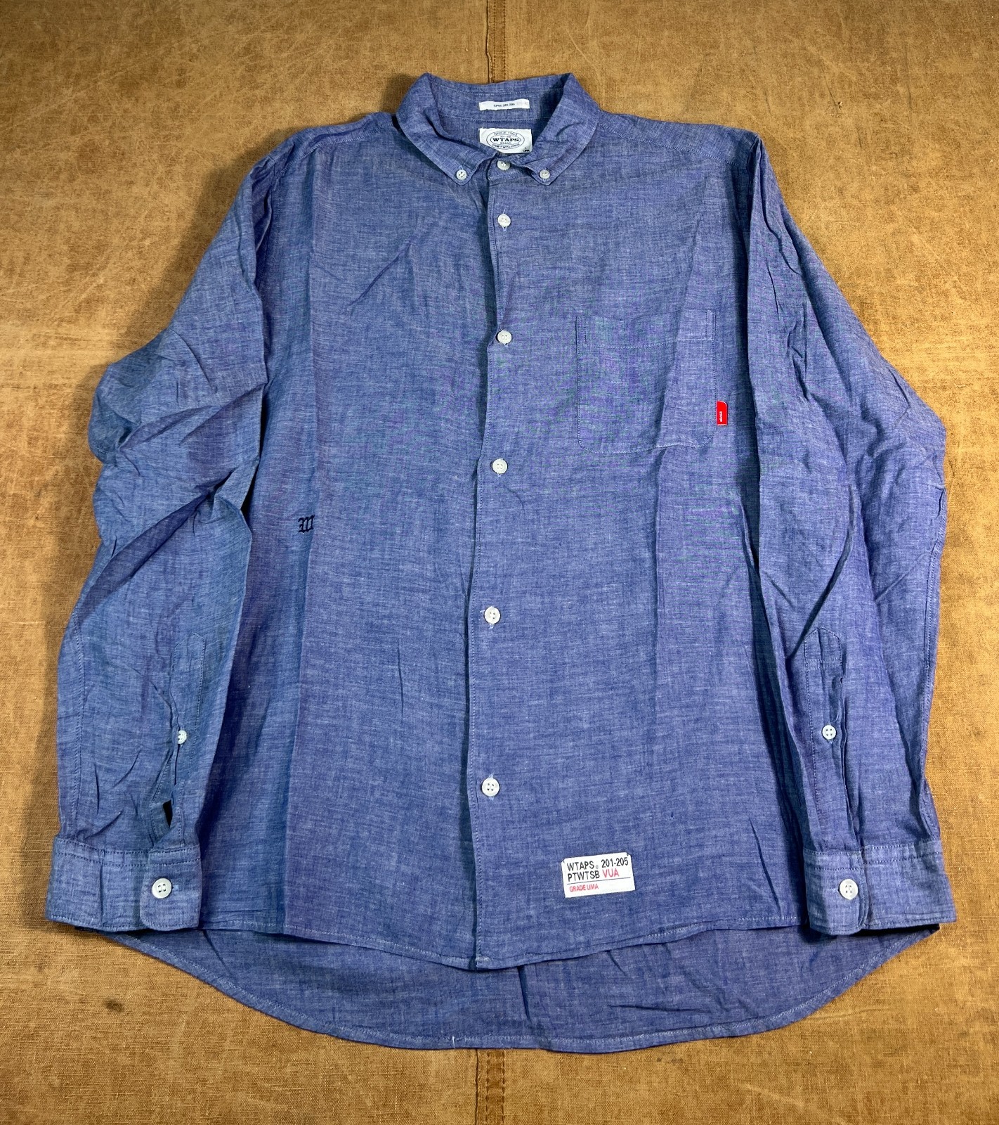 WTAPS 10 Button Down Oxford Chambray Workwear Blu… - image 1