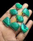 Malachite Gemstone 925 Sterling  Silver Plated Rings Bulk Jewelry Lot Wholesale
