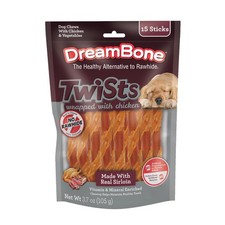 DreamBone Chicken Wrapped Sirloin Twist Stick Dog 0.25 Ounce Pack of 15