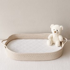 NEW Baby Changing Basket Handmade - Organic Cotton Rope Moses Changing Table