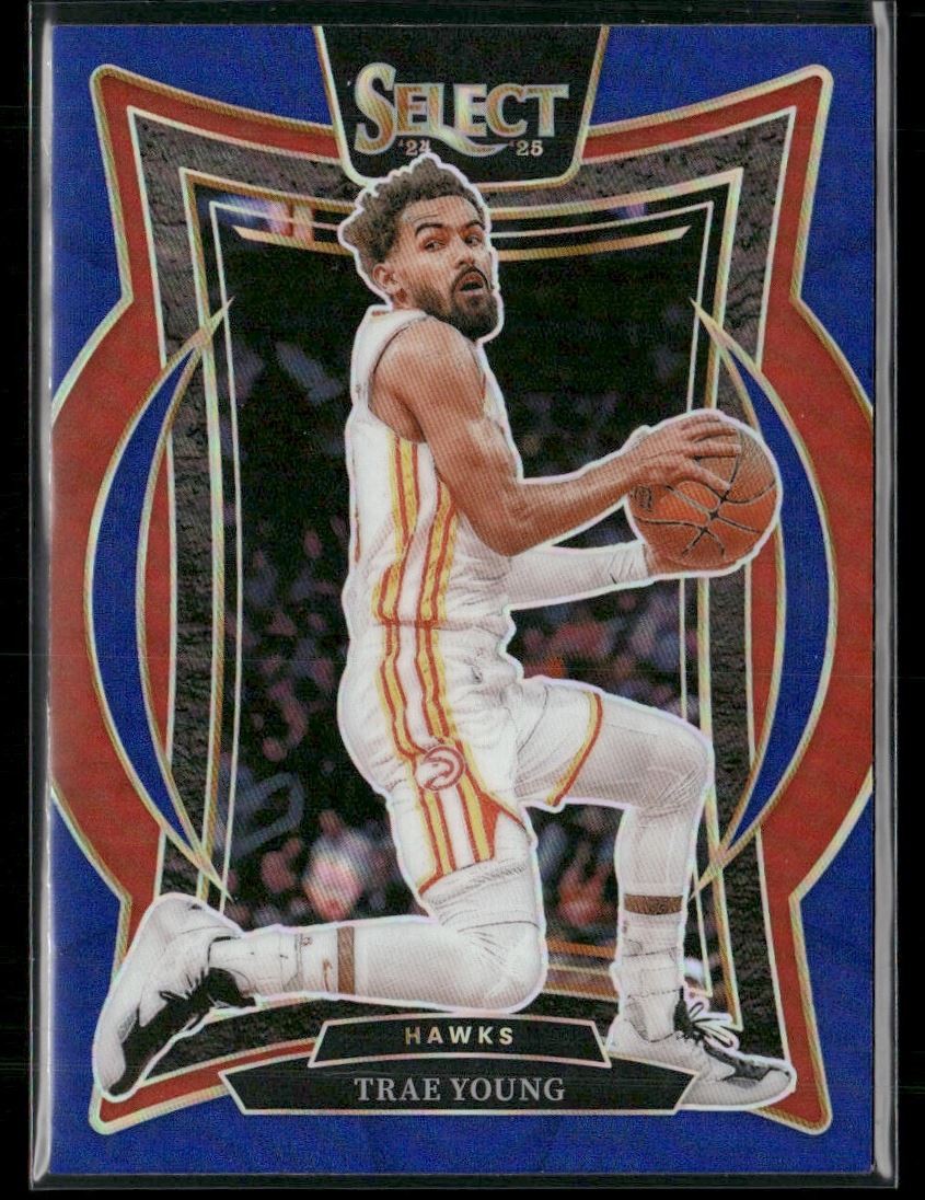 Trae Young 2024-25 Panini Select Blue Holo Prizm Atlanta Hawks #63