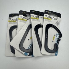 Lot Of 5 Black Nite Ize Stainless Steel SlideLock Carabiner 4 Rated Up To 75lbs