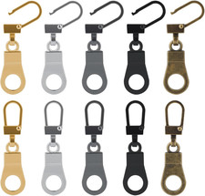 Zipper Pull Replacement for Small Holes, 10 Pieces Detachable Thin Zipper