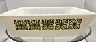 Vintage Pyrex Verde Green Print 0503 Casserole Dish 1 1/2 quart "Square Flowers"
