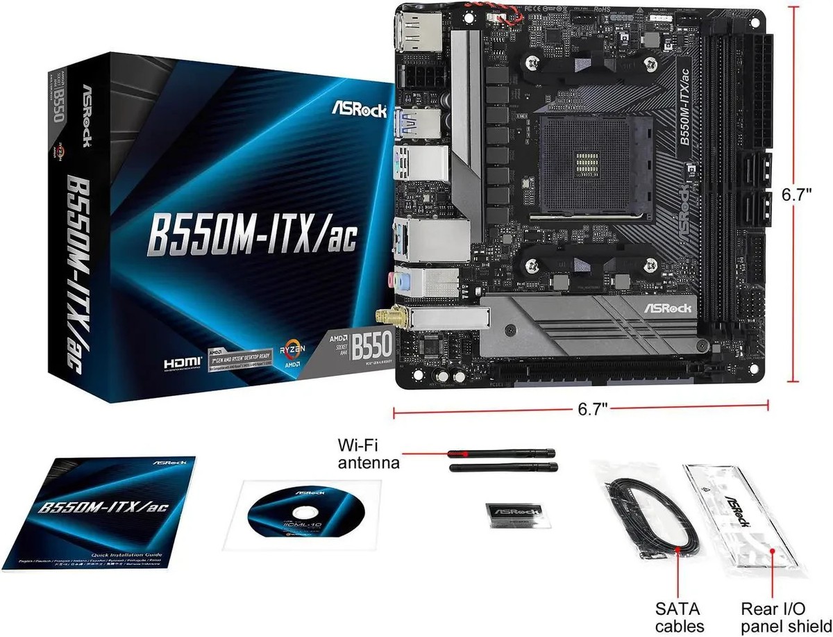 ASRock B550M-ITX/ac ＋ Ryzen 7 5700X　ジャンク ASRock B550M-ITX/AC AM4 AMD B550 SATA 6Gb/s Mini ITX AMD