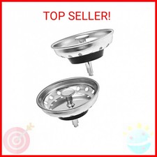 2 Pack - Kitchen Sink Strainer and Stopper Combo Basket Replacement for Standard