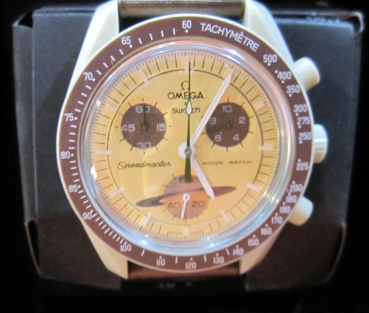 Omega — OMEGA x Swatch Speedmaster Moonswatch Mission to Saturn Chronograph Brown Watch