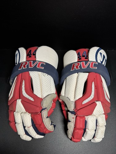 Warrior Burn Pro Lacrosse Gloves Size MEDUIM RED NAVY WHITE