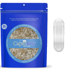 Size 000 Empty Gelatin Capsules Clear 500 Count Gluten Free Kosher