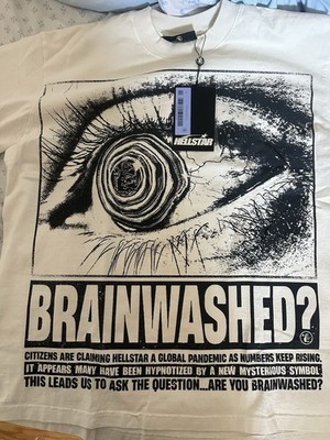 Hellstar Brainwashed Eyeball T-Shirt White Size XL Authentic NWT Rare