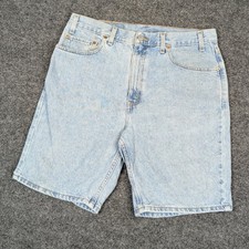 Levis 505 Mens Denim Shorts W36 Light Wash Blue Regular Fit Cotton 34505-1836