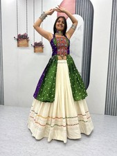 Khadi Cotton Lehenga Choli Real Mirror Gamathi Work Festive Ethnic Wear