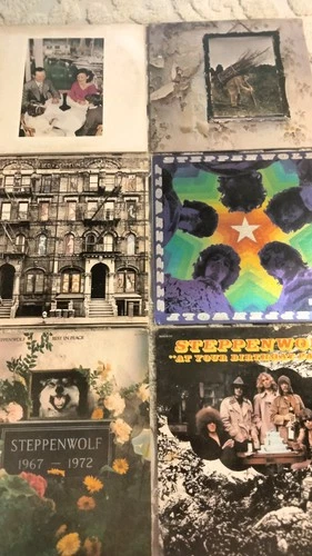 6 Vintage Vinyl Albums, 3 Steppenwolf, 3 Led Zeppelin, Very Good Condition.