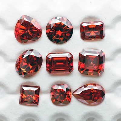 Garnet Color Multi-shape 0.5-3ct Moissanite Stones GRA VVS1 for Jewelry Making