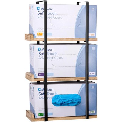 Glove Holder Dispenser for Wall Mount Wooden Metal Disposable Latex Glove Box...