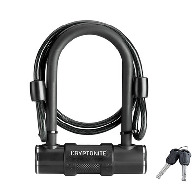 Kryptonite Bike U-Lock Braided Steel Cable High Security Anti-Theft Bicycle U