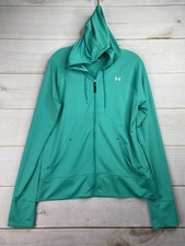 Under Armour Activewear Jacket Womens L All Season Gear Hoodie Zip Up Green Gym