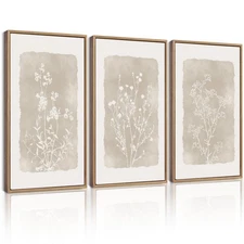 Drsoum Botanical Flower Wall Art Framed Vintage Floral Wall Prints Wildflower...