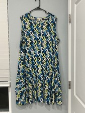MICHAEL KORS Shift Dress, Blue Green floral Print 3X