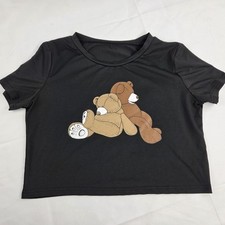 Women's short sleeved T-shirt and lace bow plaid shorts pajama set Size Small