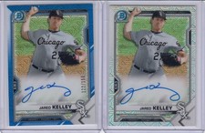2 * JARED KELLEY * 2021 BOWMAN CHROME MOJO BLUE REFRACTOR AUTO # 150 BASE RC 