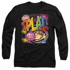 Dubble Bubble Splat Gum Mens Long Sleeve Shirt Black Officially Licensed Officia