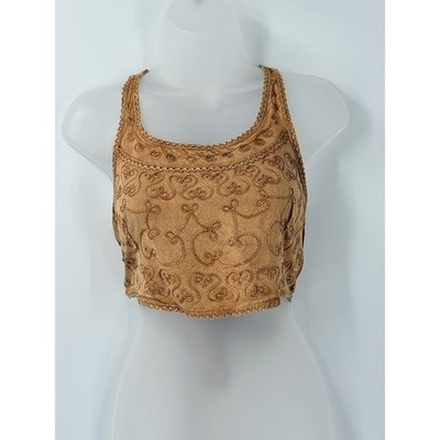Boho Hippie Festival Embroidered Halter Crop Top Tie Back Free Size India