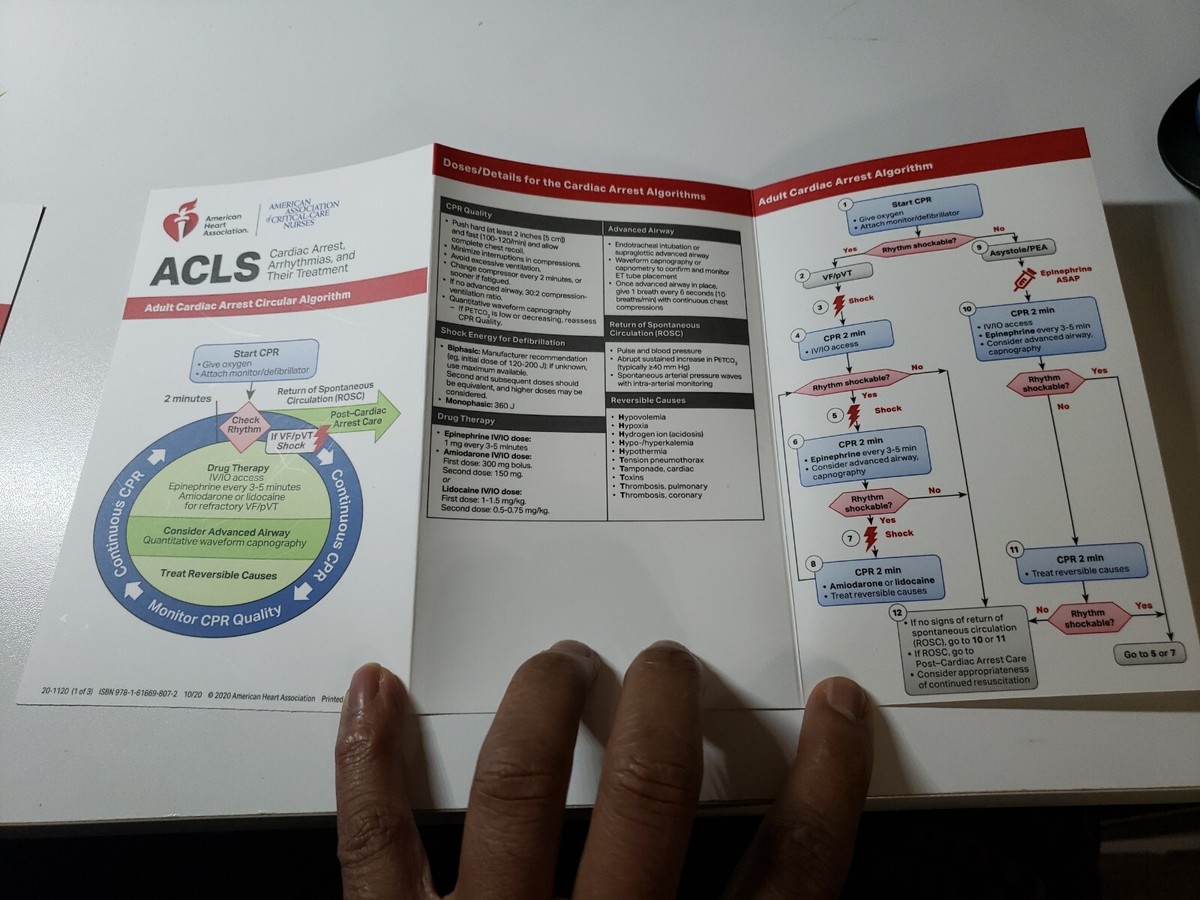 Acls Algorithm Cards 2020 BLS Reference Card : AHA: Amazon.sg: Books