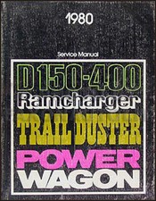 1980 Dodge Pickup Truck Shop Manual D150-d350 W150-w400 Power Wagon Ramcharger