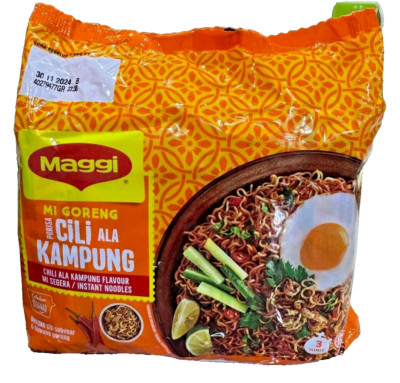 Maggi Mi Goreng Chili Ala Kampung Instant F/Noodle Spicy 5's x 77g - 1 Pack
