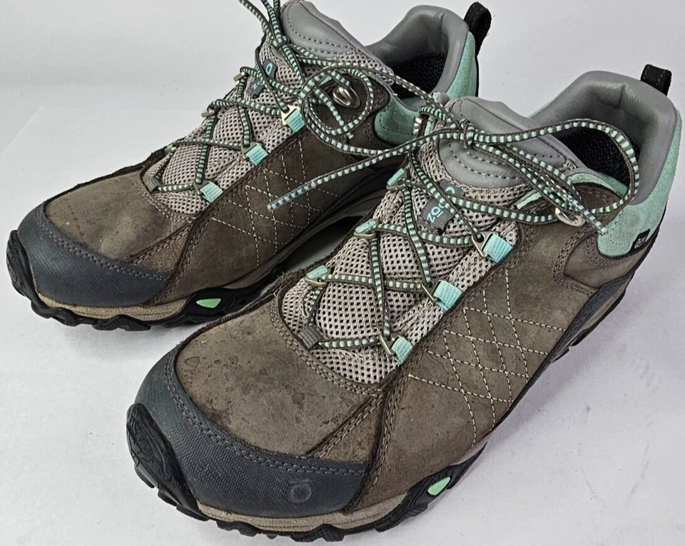 Oboz Womens 11 Sapphire Low Shoe Gray Nubuck Leather Lace Up Hiking Sneaker Hike - Image 2 of 4