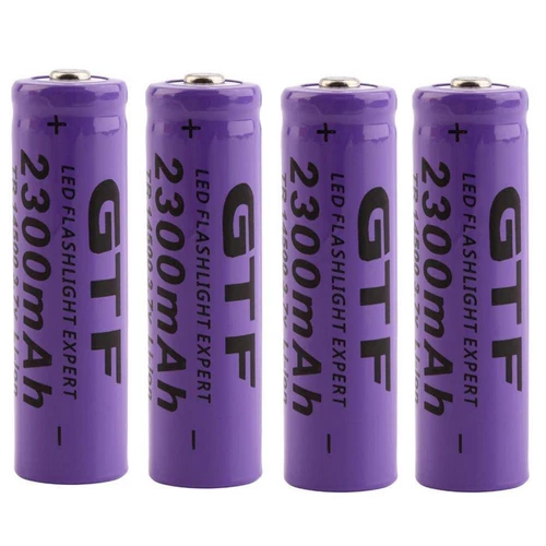 4PCs 3.7V 2300mAh 14500 GTL14500 AA Li-ion Rechargeable Battery for Fan Torch US