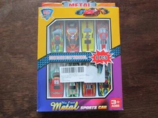 SULOLI SET OF 8 DIE-Cast METAL Sports CARS AGES 3+#AXD818 NEW & Boxed