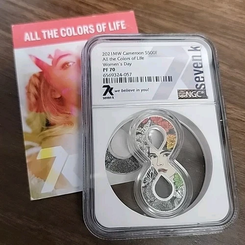2021 Cameroon 500 Francs Silver Coin NGC PF70 All The Colors Of Life Women's Day