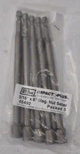Lot of 5 Ivy Classic Impact Plus Magnetic Nut Setter Tools 5/16" x 6" 45492