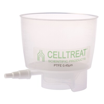 CELLTREAT 500mL PP Bottle Top Filter, PTFE, 0.45um, 90mm, NS, 229725