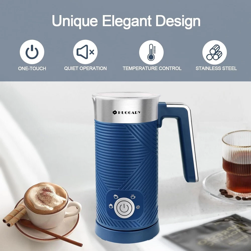 Milk Frother, 4 in 1 Stainless Steel Milk Steamer, Milk Frother and Steamer